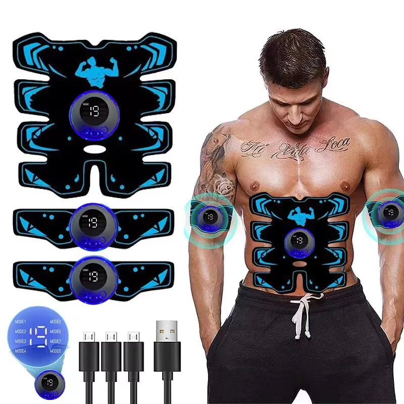 USB Rechargable Muscle Massager ABS Arm 3 in 1 Trainer Pad Wireless Smart Fitness Abdominal Training Electric Body