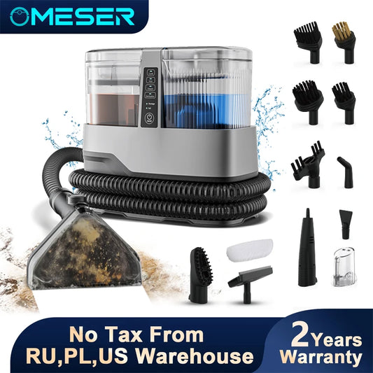 OMESER 1800W 17KPa Steam Carpet Cleaner Machine 13 IN 1 Multi-purpose Portable Dry Wet Cleaning Product for Car Seat Home Sofa
